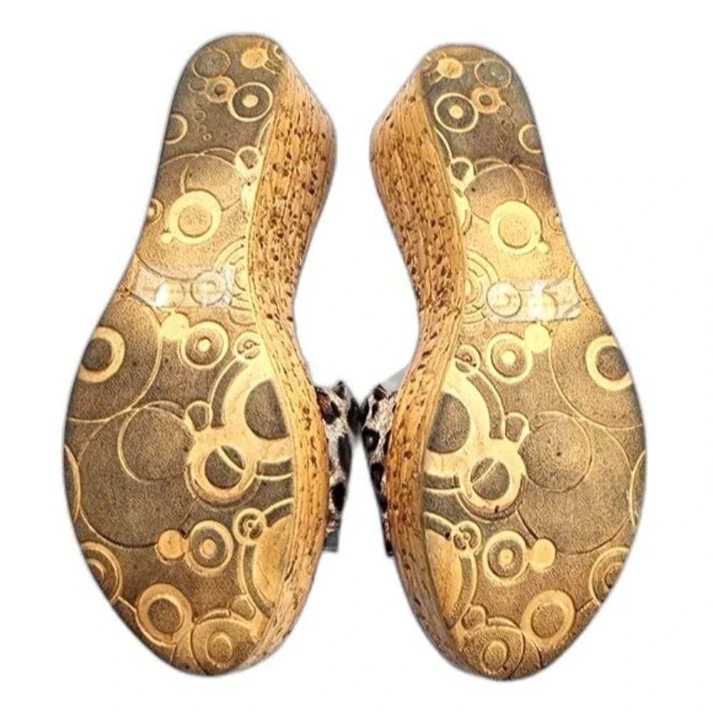 Callisto‎ of California Cheetah Print High Platform Wedge Slides Size 8